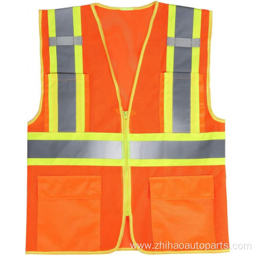 high visibility safety vest with reflective tapes